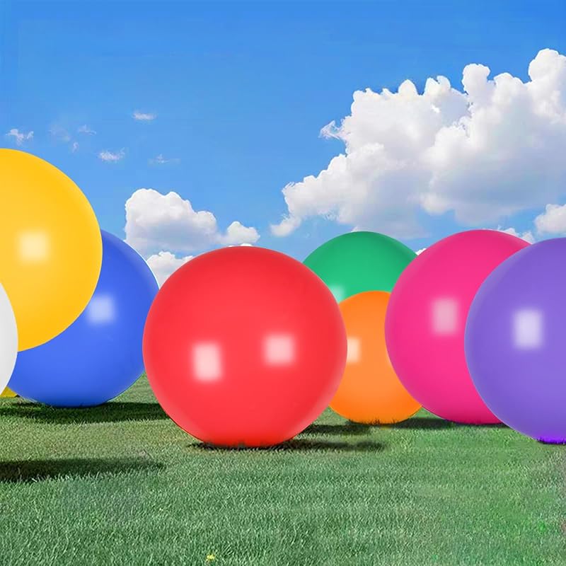 9pcs Big 36 inch Balloons Colorful Giant Balloons Extra Thick Latex Balloon Large Balloon for Kids Party Outdoor Toy Park Lawn Backyard Activity Birthday Wedding Party Festival Event Carnival Decor