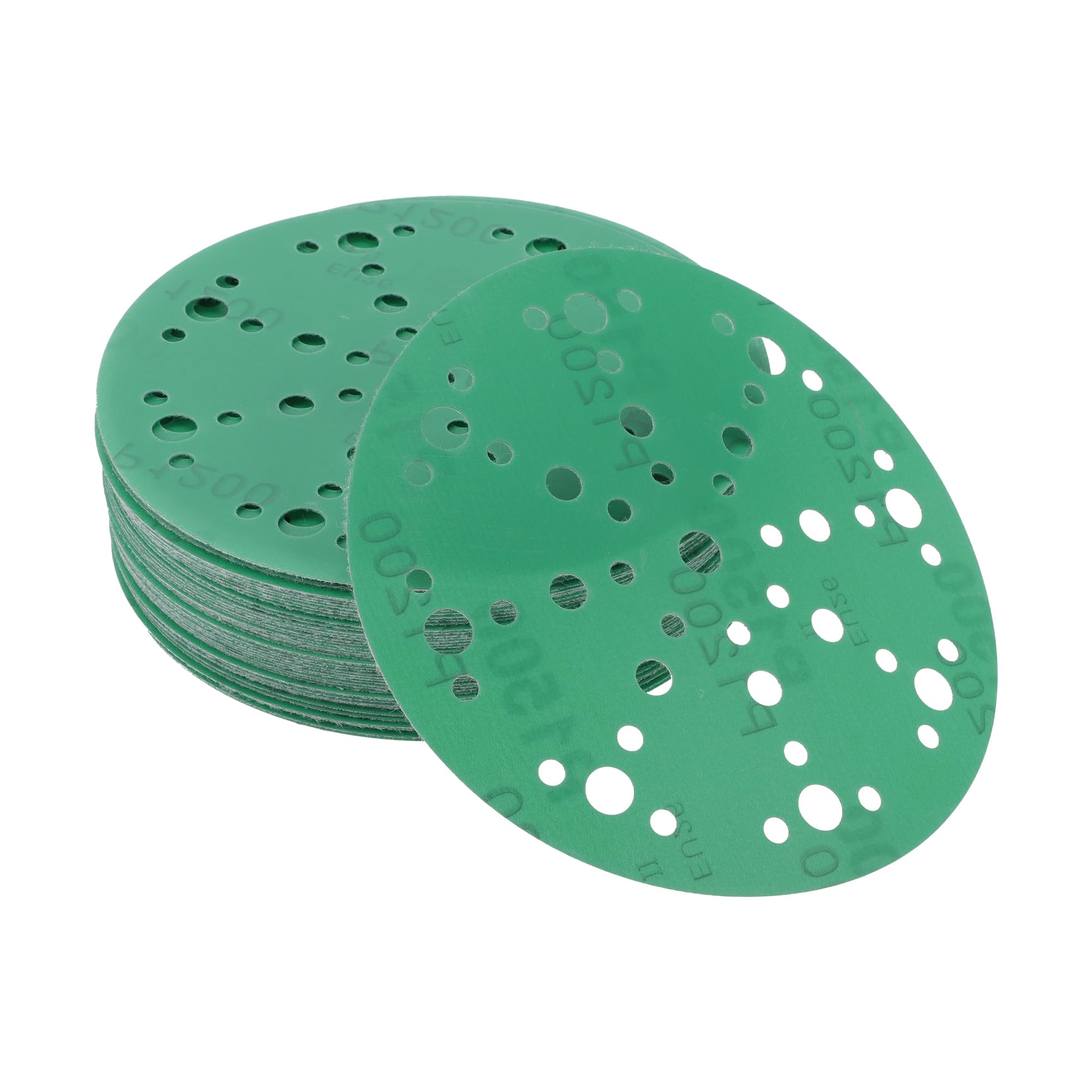 A ABSOPRO Sanding Discs 6 Inch 49 Hole 1500 Grit Round Hook and Loop Sandpaper Aluminum Oxide Green 50pcs