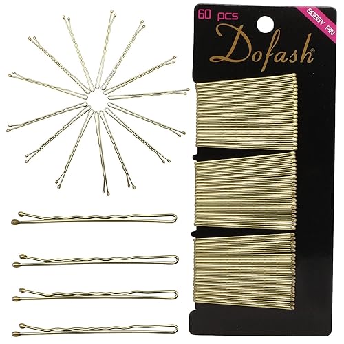 Dofash - Alfileres ondulados de 2.0 in2 pulgadas, cabello rubio en tarjeta, horquillas para rizos, estuche Bobby, accesorios para el cabello para
