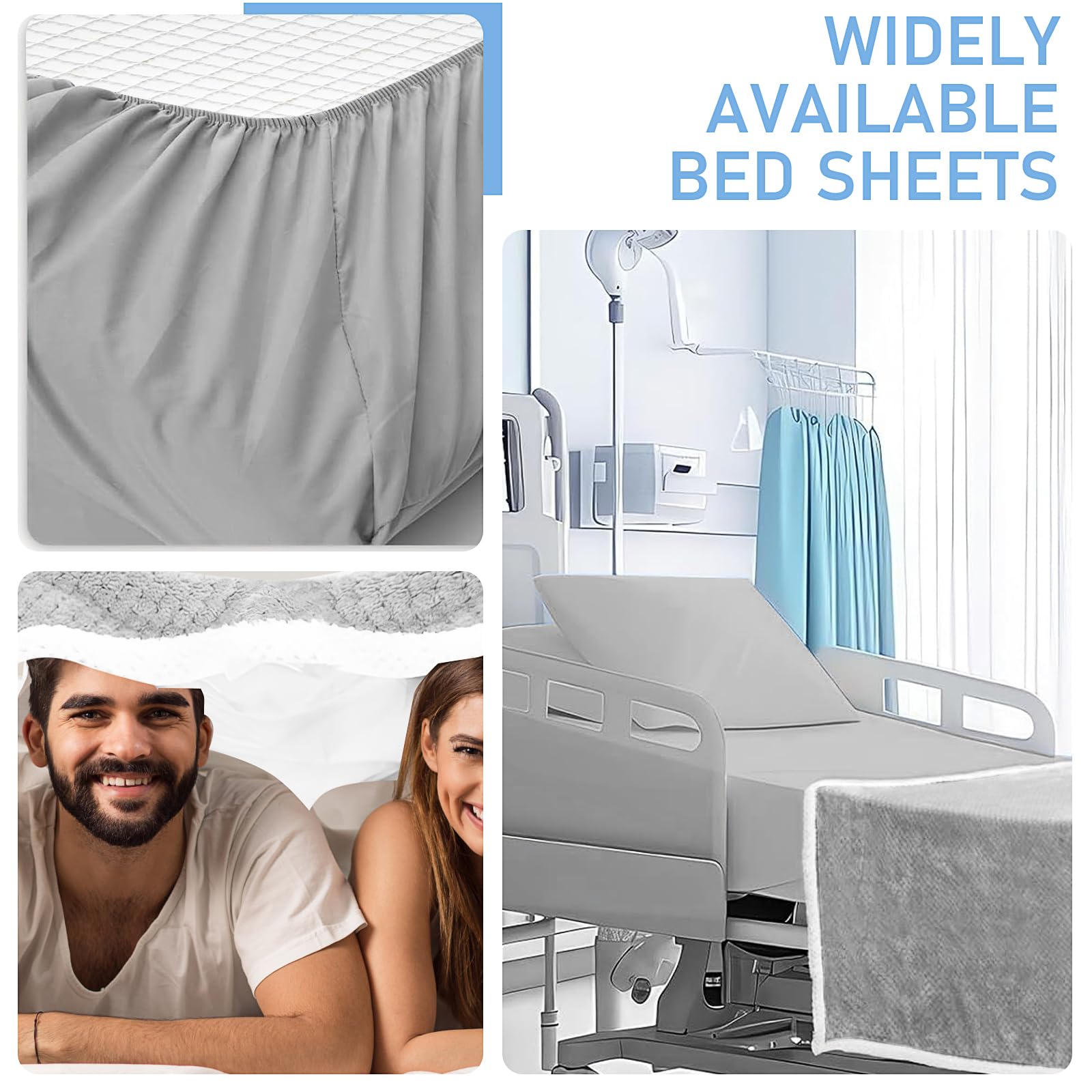 TESIN Hospital Bed Sheets Set, 8 Pcs Soft Knitted Standard Sheets Quality, Include Fitted Sheet, Pillow Case, Quilt Cover, Blanket (Camel