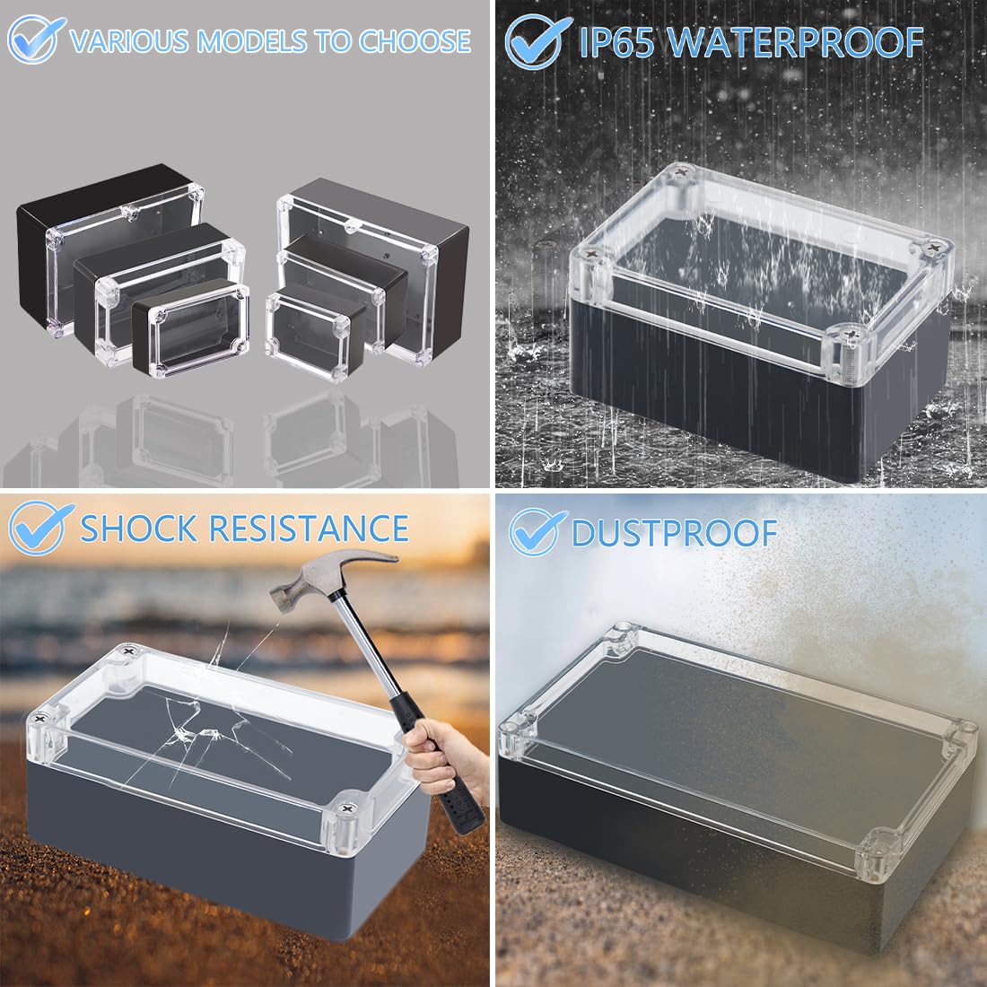 Waterproof Electrical Boxes - IP65 Outdoor Junction Box -6 Waterproof Electrical Boxes - IP65 Outdoor Junction Box -6