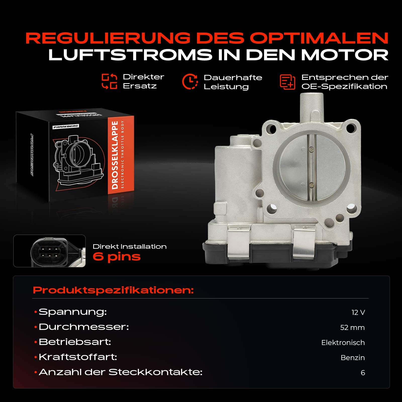 Frankberg Drosselklappenstutzen Benzin Kompatibel mit A3 8P1 1.6L 2003-2007 A3 Sportback 8PA 1.6L 2004-2007 Oct.avia II 1Z3 1Z5 1.6L 2004-2008 E.OS 1F7 1F8 Replace# 03C133062A
