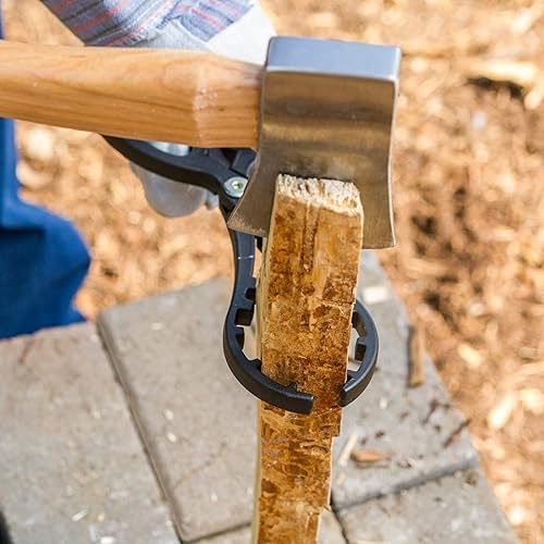 Miniatura 9 de Herramienta divisora de madera KindleSafe Gripper | Soporte de madera para leña que ayuda a prevenir lesiones mientras se divide leña con escotillas