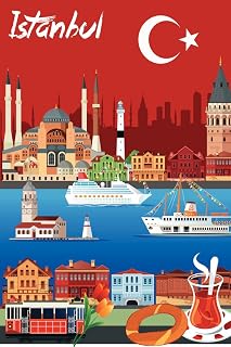 Istanbul Turkey Panorama Travel Tourist Sites Cool Wall Art Print Poster 12x18