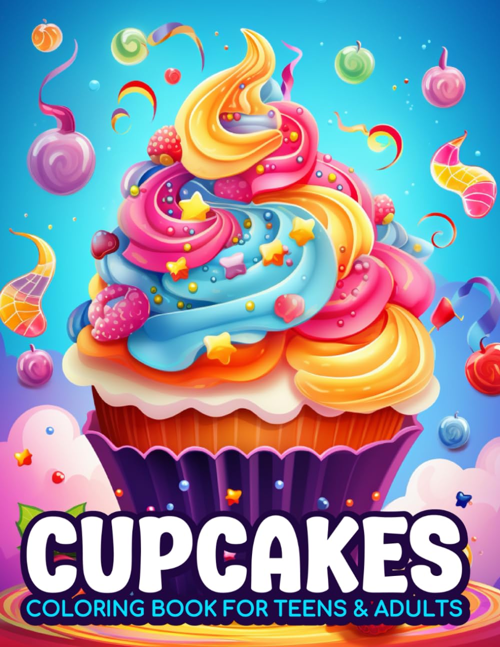 Sweet Cupcake Treats Coloring Book: Unique & Relaxing Cupcakes Coloring Pages for Adults & Teens: 30 Beautiful, Relaxing Cupcake Coloring Pages