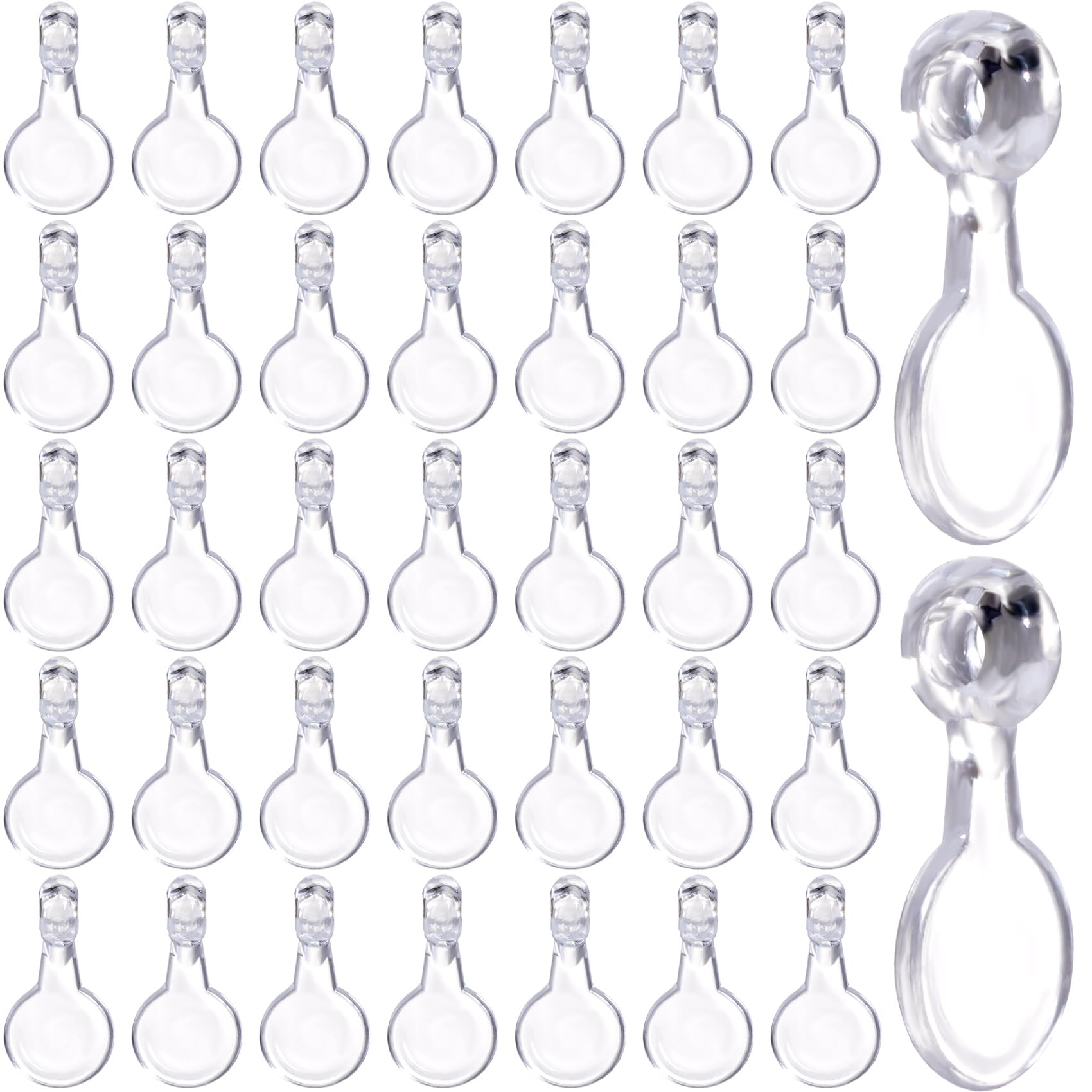 Joez Wonderful600pcs Glue On Pendant Bails for Jewelry Making, Flat Round Jewelry Necklace Bails for Pendants, Acrylic Transparent Cabochon Pendants Charms Bails for DIY Crafts Earring, Resin, No