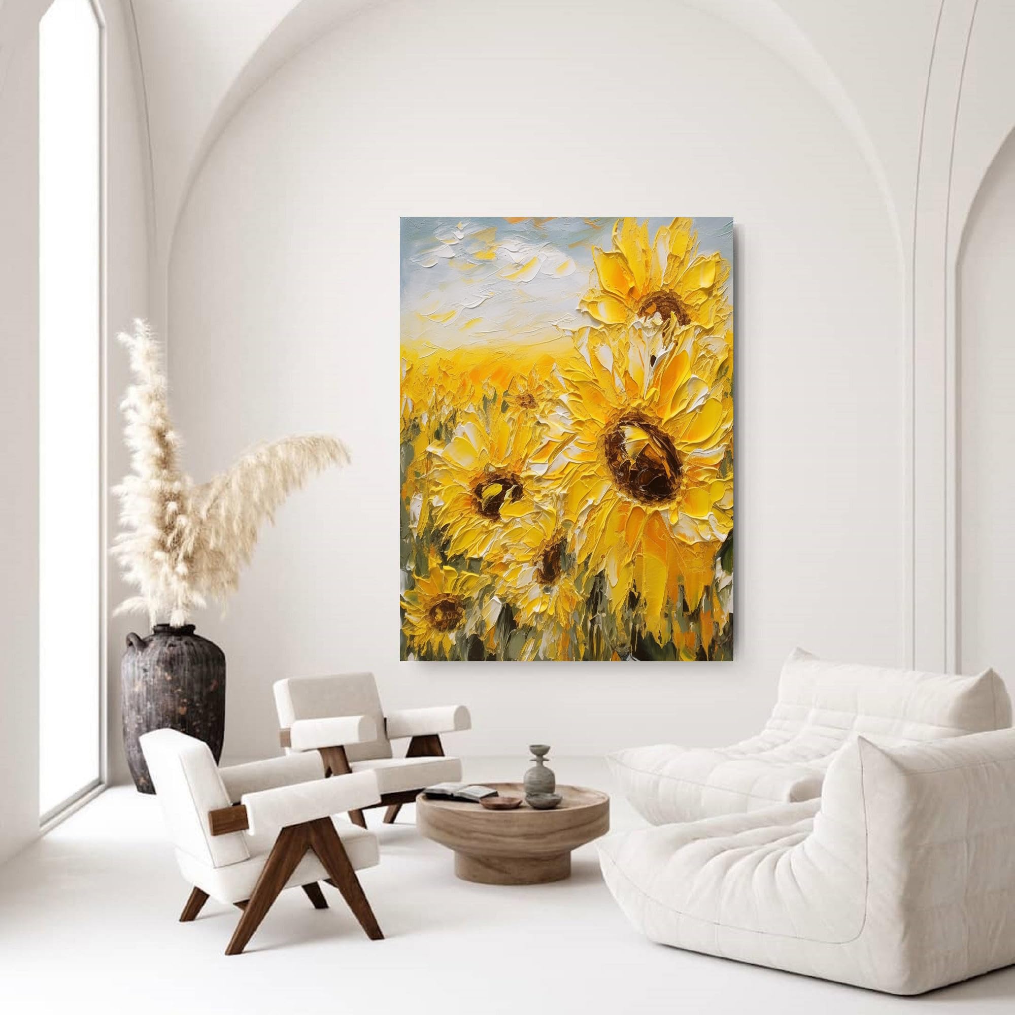 Amazon.com: Jsiluxna Original Colorful Flower Painting On