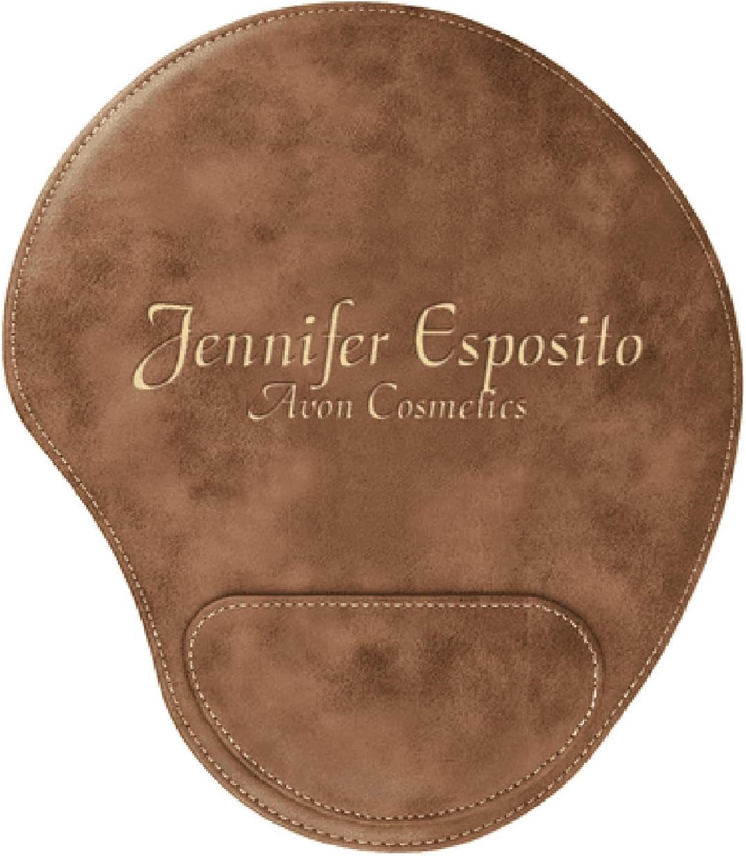 Executive Gift Shoppe | Personalized Rustic Brown & Gold Leatherette Mousepad