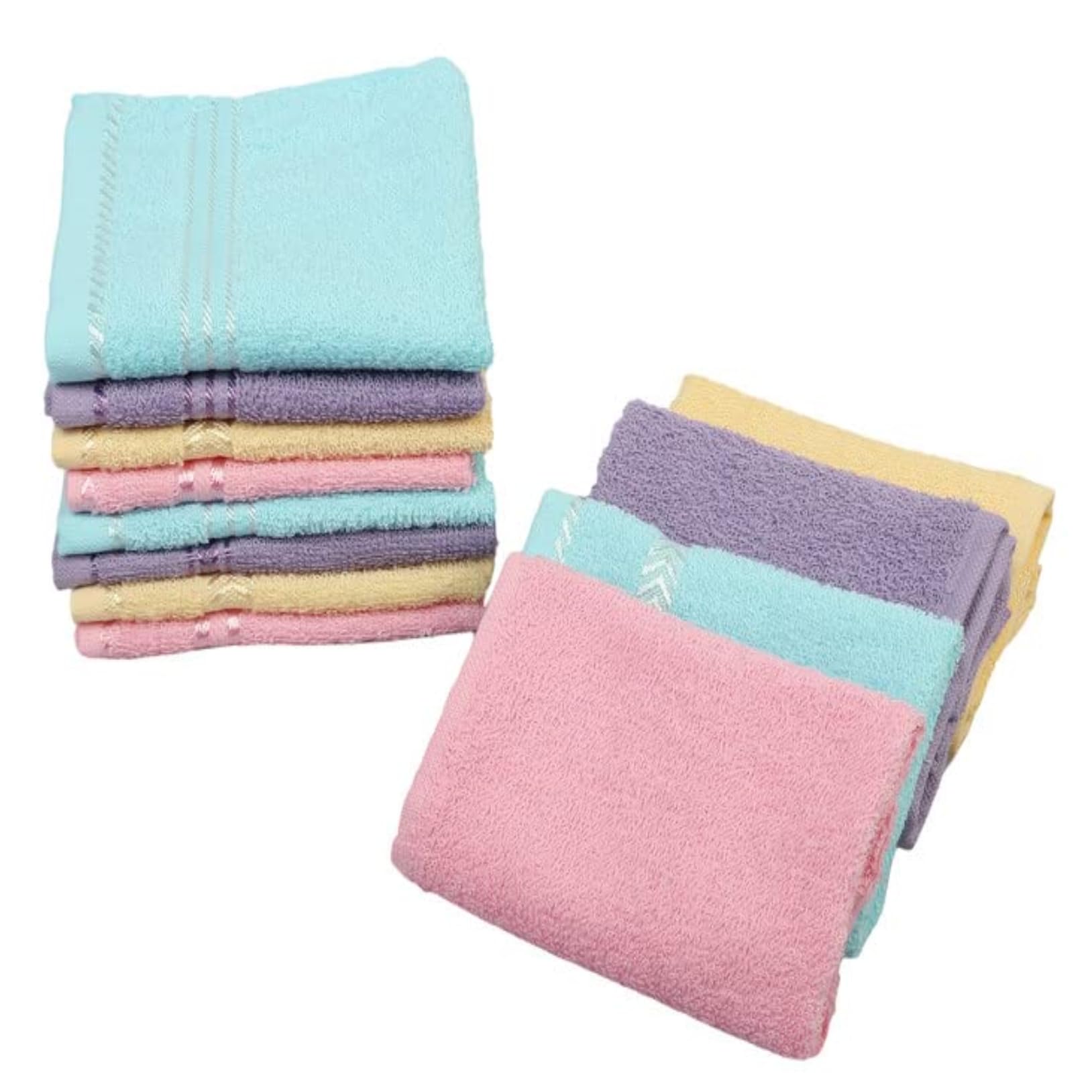 My E Shop 100% Cotton Face Towels, Small Face Wash Cloth Napkins Set of 6, Soft and Super Absorbent, Face Towel Set for Women & Men (Pack of 6, Multicolor)-image-29