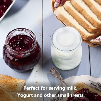 7 oz Small Glass Jars with Lids, Yogurt Containers 20 Pack