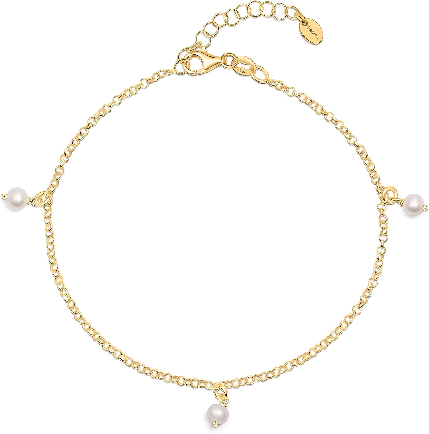 Bracelet De Cheville Celtique Argent 925 Avec Pierre De Lune - Réglable 23-28 Cm