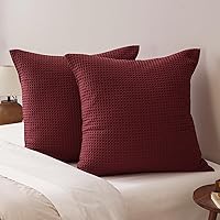 Vista 21 de PHF Fundas de almohada ultra suaves con tejido de gofre, tamaño King, sin inserto, paquete de 2 fundas de almohada de 20" x 36", fundas de almohada