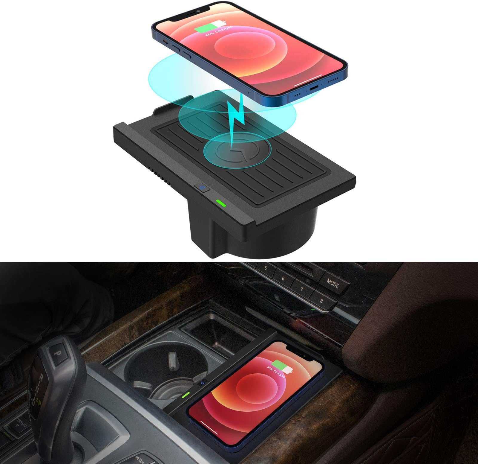 Wireless Charger for BMW X5 2014-2018, X6 2015-2019, Wireless Charging Pad for BMW F15 F16 Accessories 2018 2017 2016 2015 2014