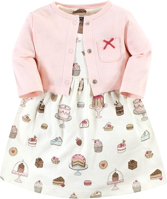 Hudson Baby Girls' Dress and Cardigan Set