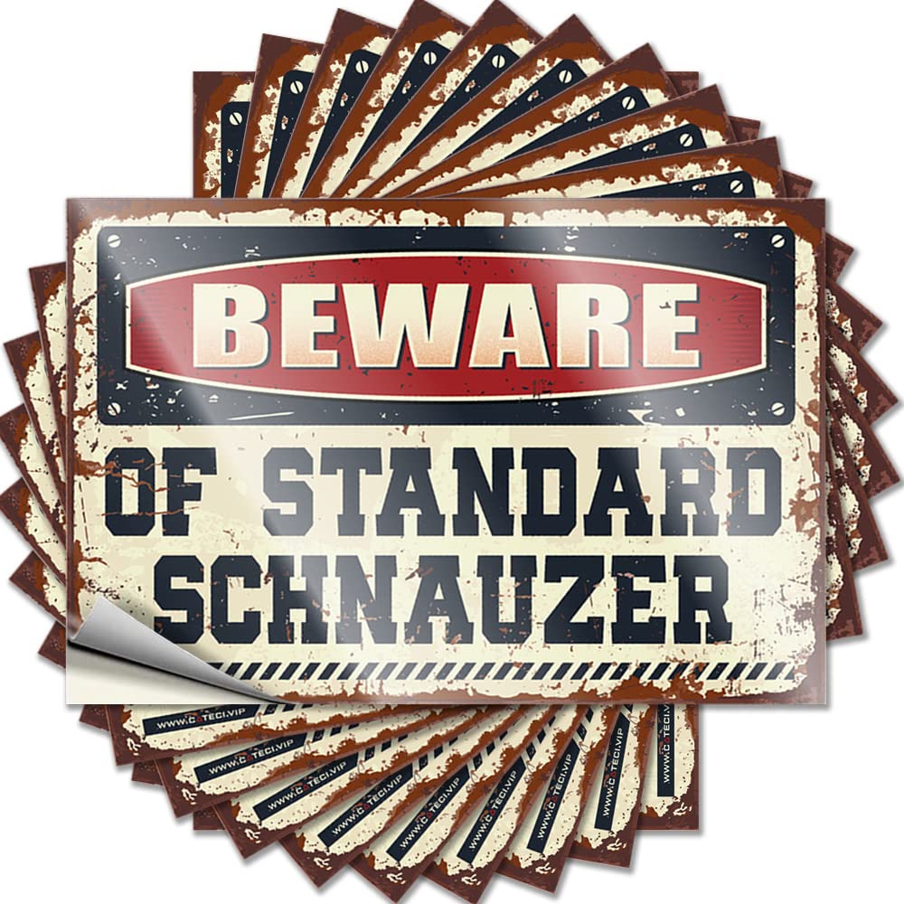 Decal - Western Bathroom Door Beware of Standard Schnauzer for Stone Farmhouse(6X9CM)
