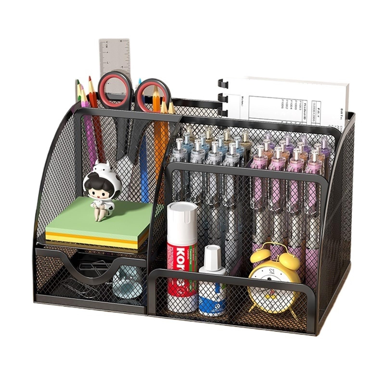 Organizer Scrivania Metal Pen Holder Creative Simple Stationery Storage Box Desktop Decoration Office Supplies(WHITE)