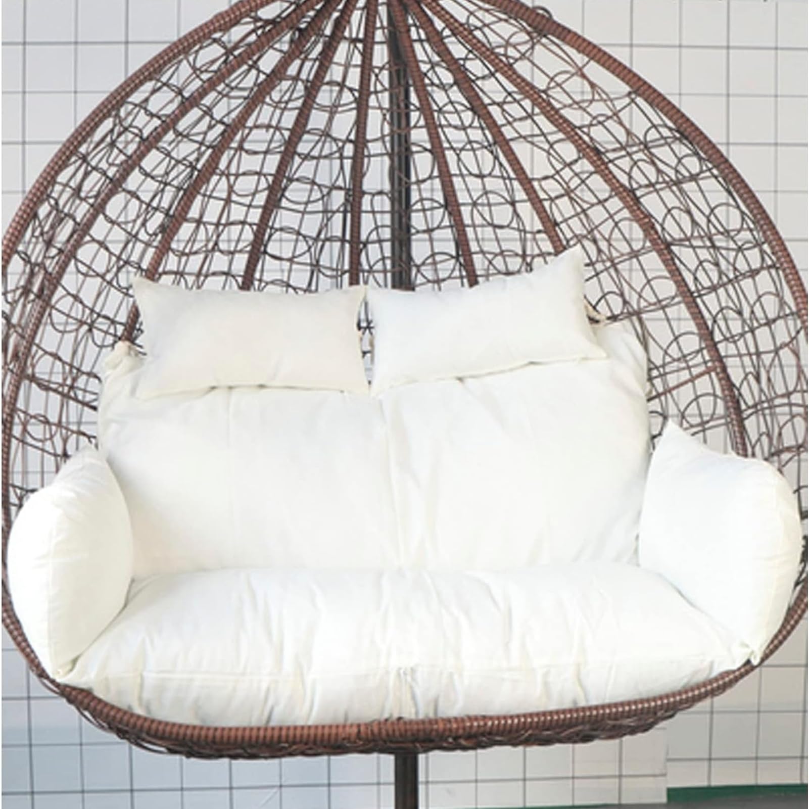Swing Hanging Chair Cuscino Egg Chair Cuscino Impermeabile Cesto Hanging Chair Egg Chair per Giardino Swing Amaca Sun Chair Patio Mobilia Esterna/Indoor,1