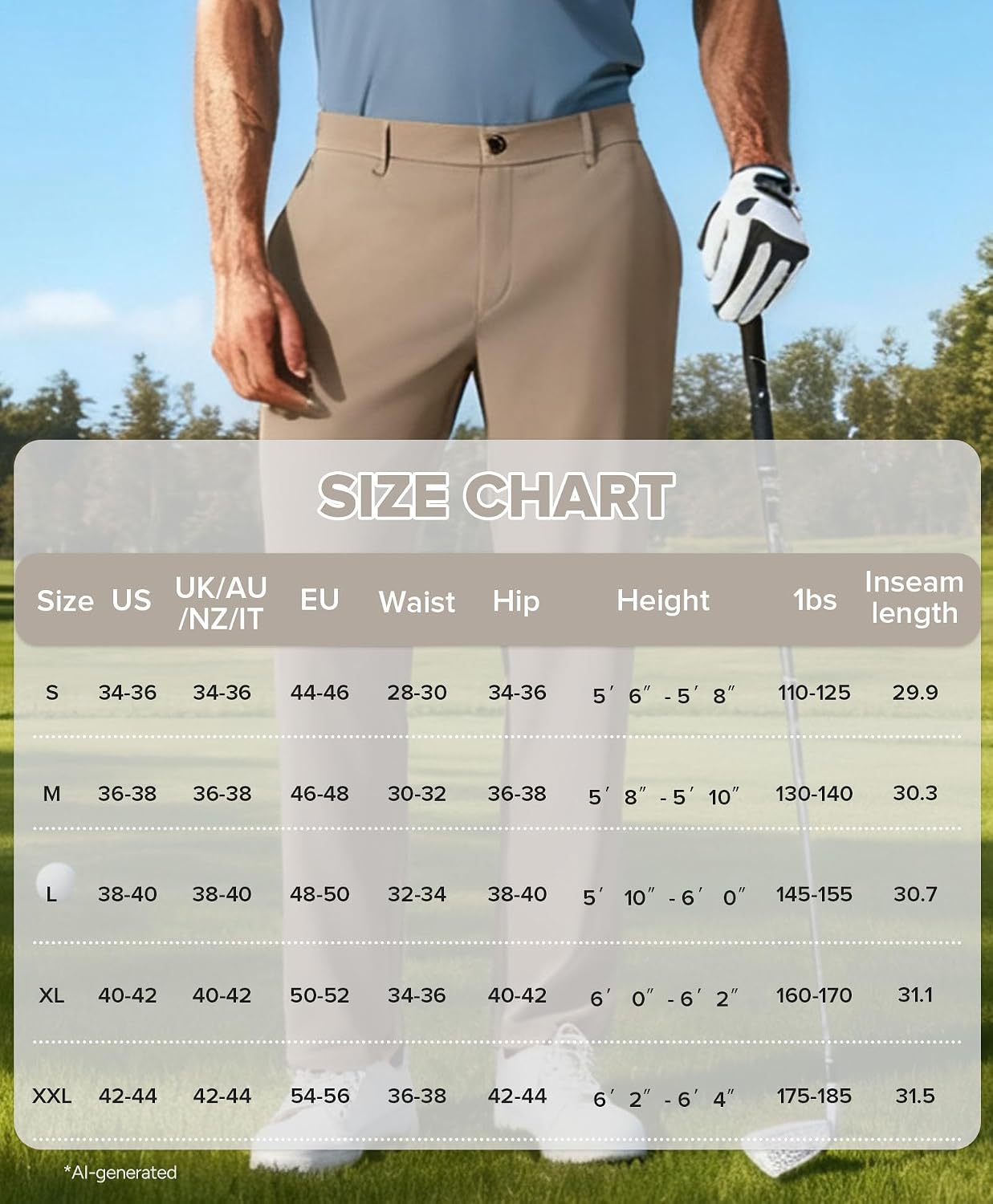 BRXL Men's Golf Pants Quick Dry Lightweight Comfy BrxlMen Pants