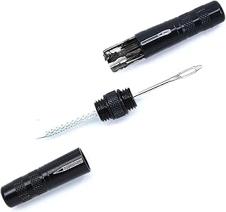 KOM Cycling Tubeless Tire Repair Kit for Bikes – 8 Colors! Fixes Mountain Bike and Road Bicycle Tire Punctures – Includes Tire Repair Fork and Reamer, 8 Bacon Strips. Tubeless Repair Made Easy (Black)