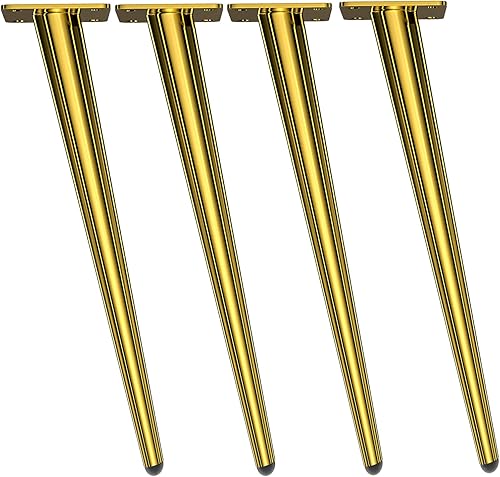 Miniatura 8 de Osring Patas redondas de acero para muebles de 16 pulgadas, patas redondas cónicas para sofá, patas de gabinete de metal inclinadas, herrajes para