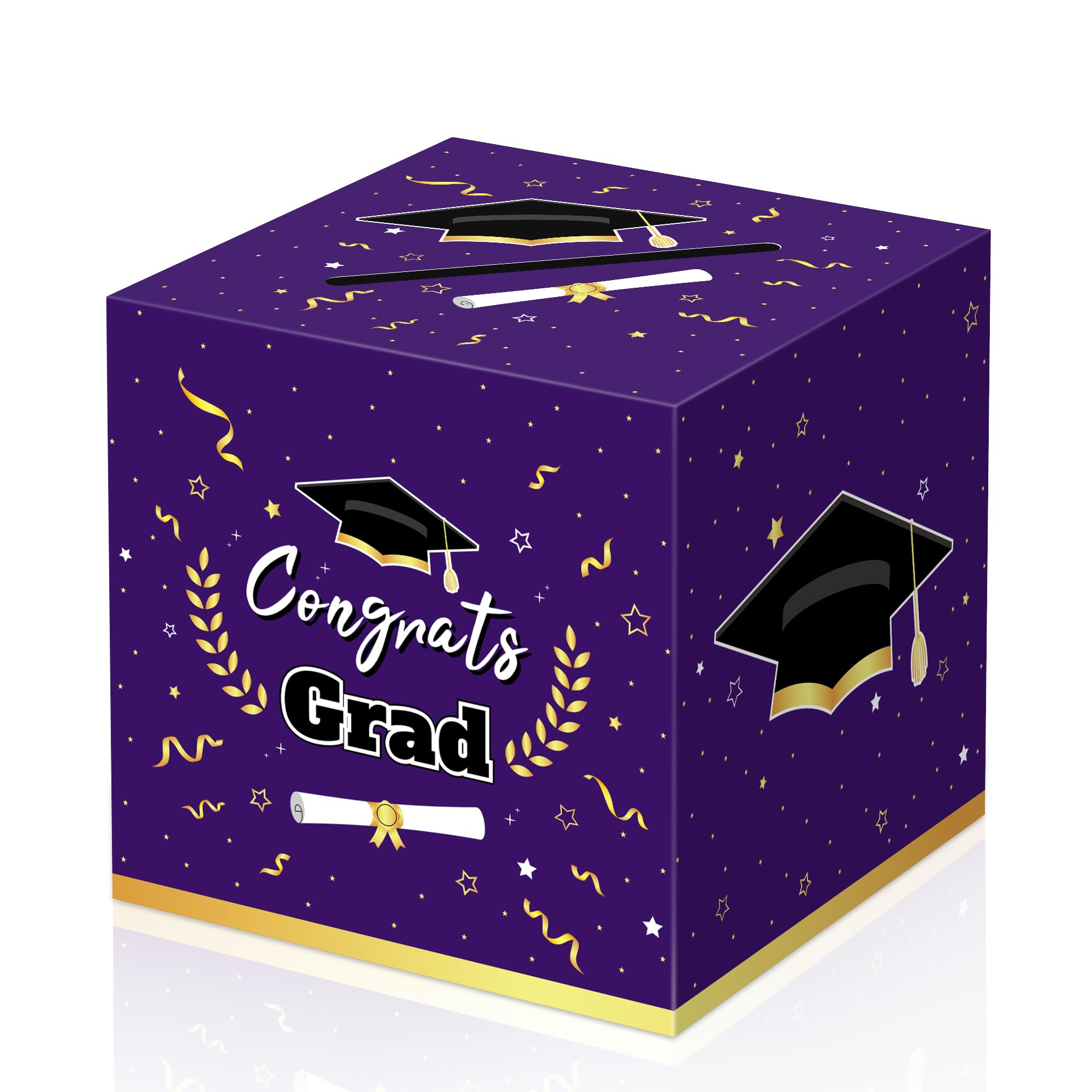 Kelool Graduation Decorations 2026 Purple Graduation Card Box Graduation Party Decorations,Graduation Box,Congrats Grad Gifts Box for 2026 Graduation Party Supplies Favors