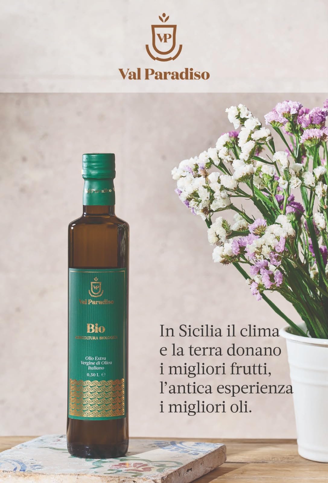 Val Paradiso Olio Extravergine di Oliva Italiano Biologico, Certificato Biologico ICEA, Olio di Oliva Extravergine, 100% Italiano, Estratto a Freddo (Latta da 5 litri)