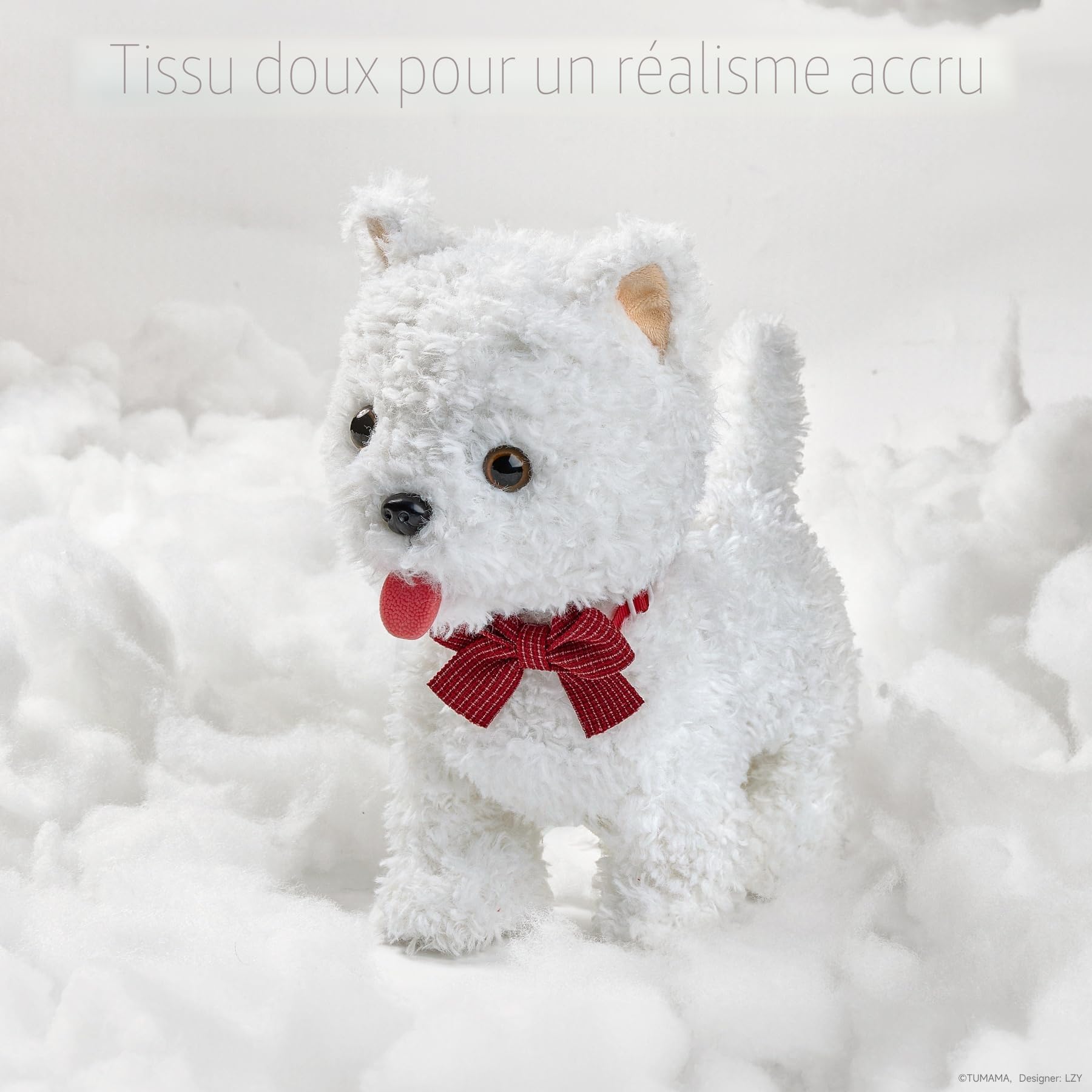 TUMAMA Chien Interactif Jouet Enfant Fille 3 4 5 6 Ans, Peluches et Animaux Interactifs, Chien Robot Peluche Interactive, electronique Chien Qui Marche et Aboie en Laisse et 6 Chansons, Peluche Cadeau