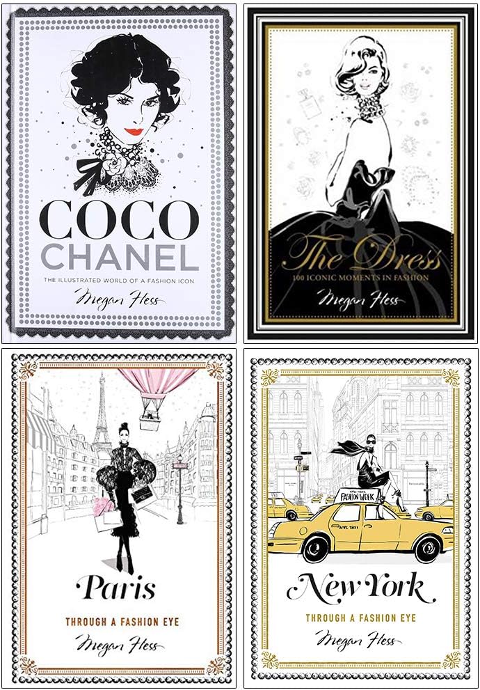 Megan Hess Collection 4 Books Set (Coco Chanel, The Dress, Paris, New York) Hardcover – January 1, 2019