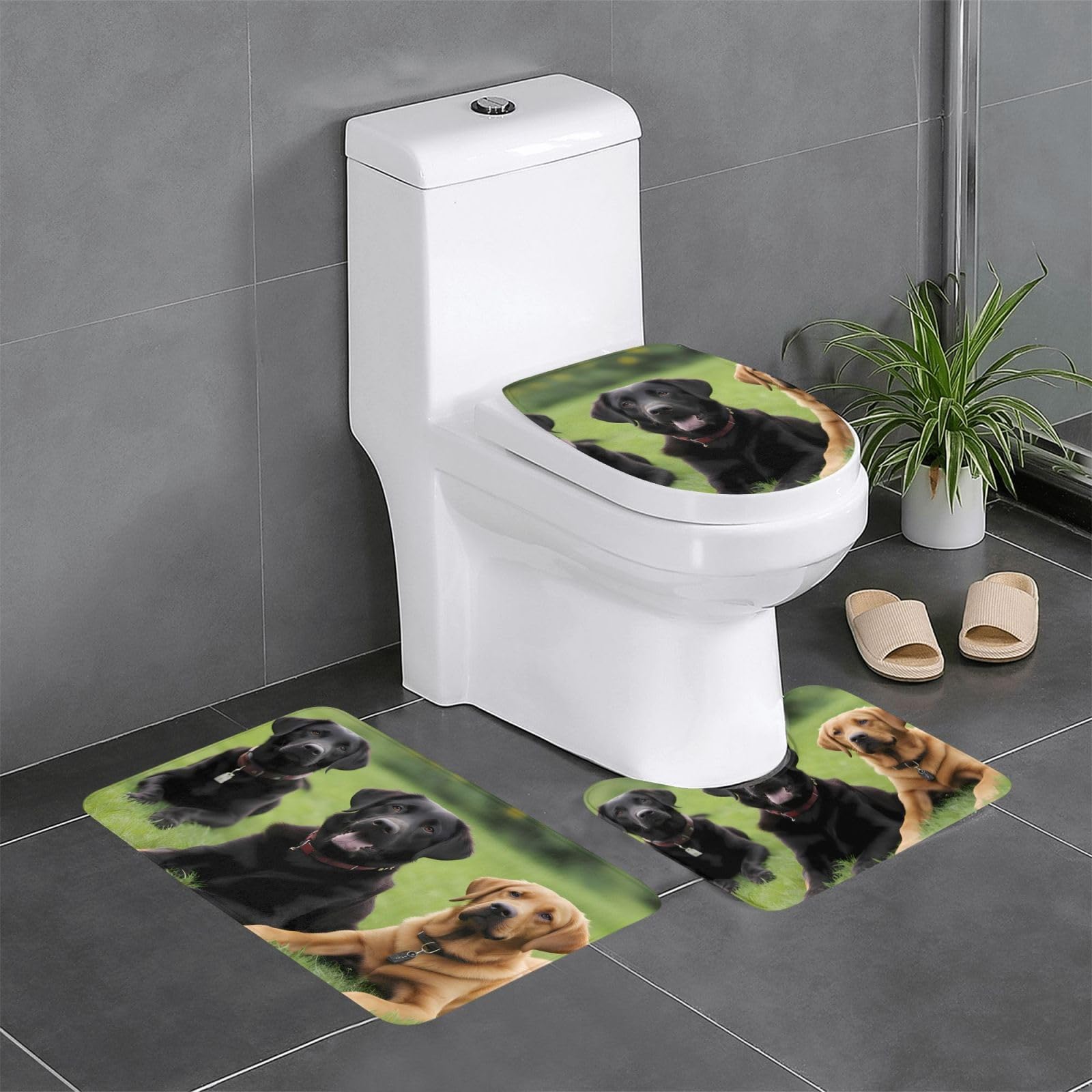 Tapis de bain Labrador YYHWHJDE décor chien pour salle de bain familiale lot de 3
