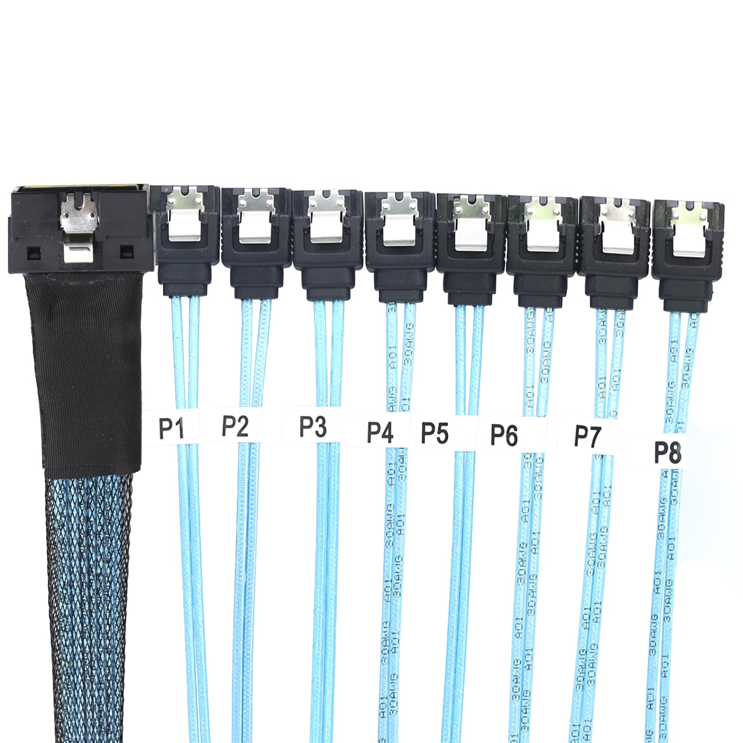 PCI-E Ultraport Slimline SAS 4.0 LP SFF-8654 8i 74-pinowy do 8X SATA 7-pinowy kabel wewnętrzny serwera 1 m