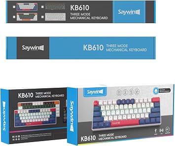 Coverzone Saywin 3 Modlu Türkçe Q Tuş Dizilimi RGB Mekanik Oyuncu Klavye - Mavi Switch - KB610 (KB610 - Beyaz Lacivert)