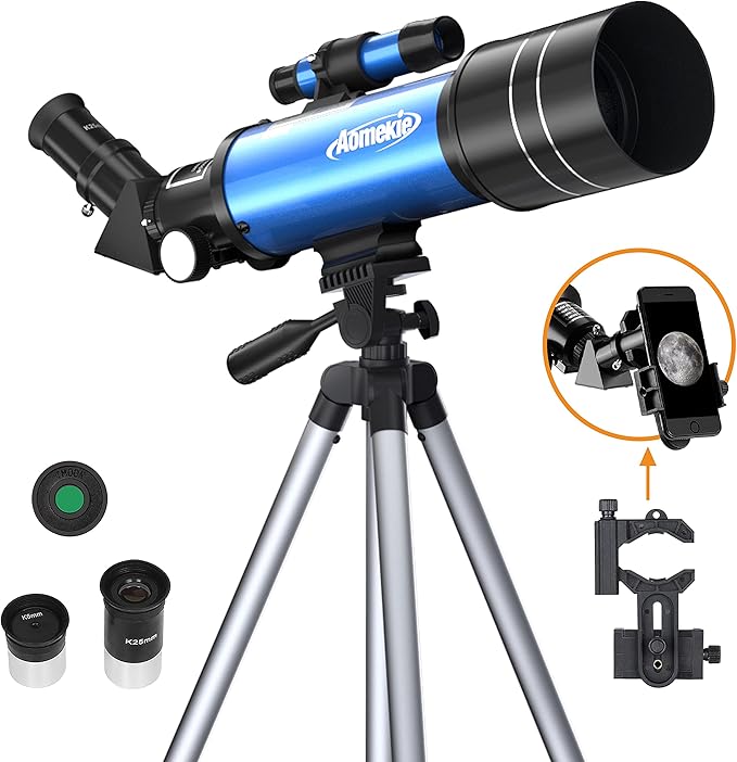 AOMEKIE Telescope for Kids Adults and Astronomy Beginners 70mm/400mm