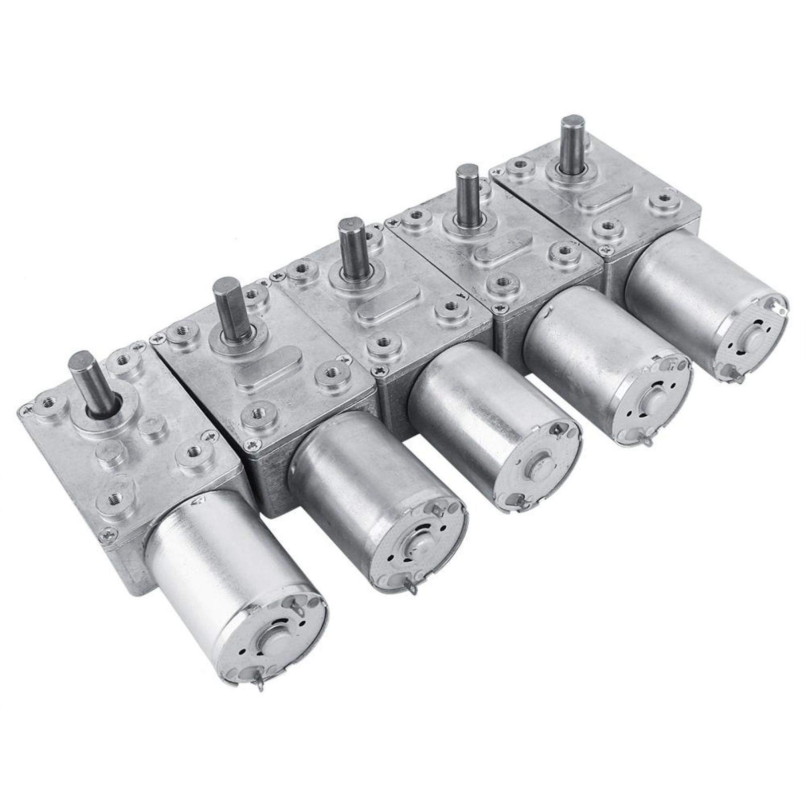 VBESTLIFE Reversibler Schneckengetriebemotor mit hohem Drehmoment DC 12V-Untersetzungsmotor CW/CCW Weit verbreitet für Fenster, Türöffner, Miniaturwinde(62 U/min)