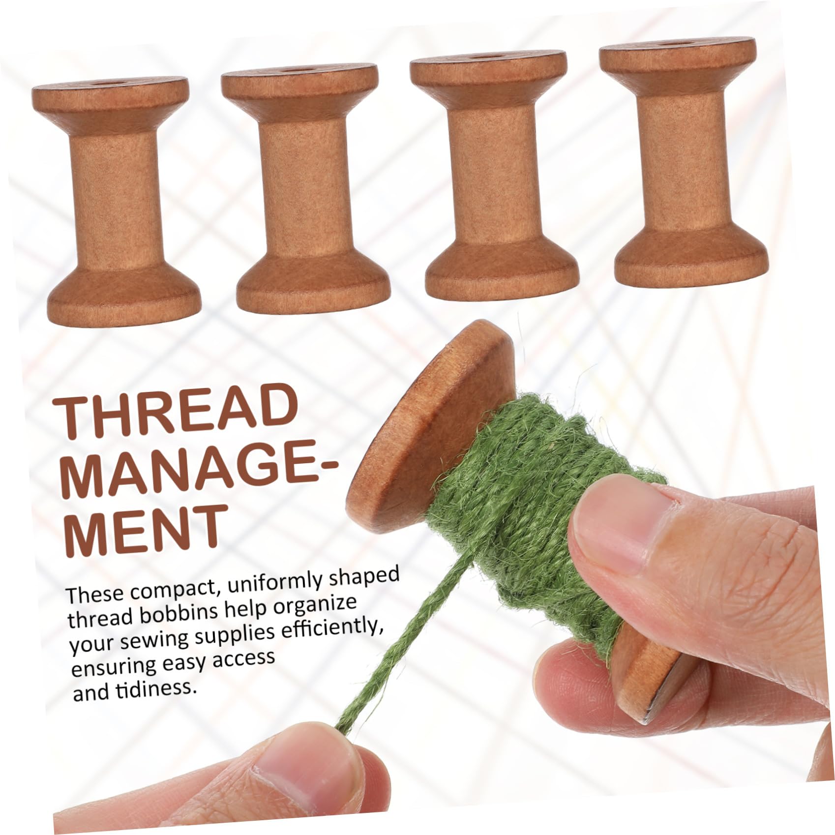NUOBESTY Lot De 5 Bobines De Fil en Bois Faites À La Main Porte-Fil pour Fournitures De Couture Lisses 20 Pièces X 5