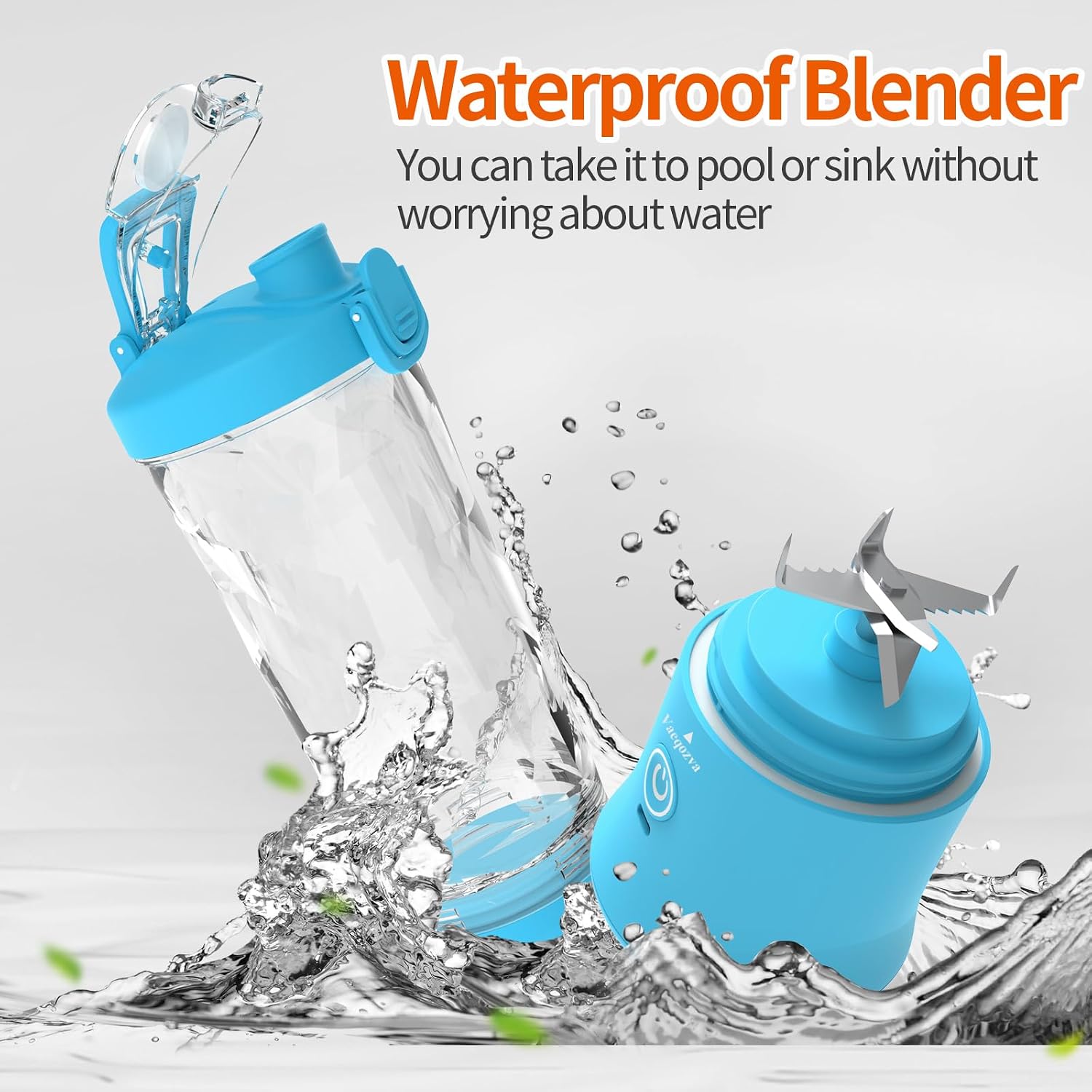 Portable Blender, Personal Size Blender for Shakes and Smoothies, Waterproof 20OZ USB Rechargeable Mini Blender Cup with 6 Sharper Blades 240W powerful Hand-held Blender for Kitchen/Home/Travel