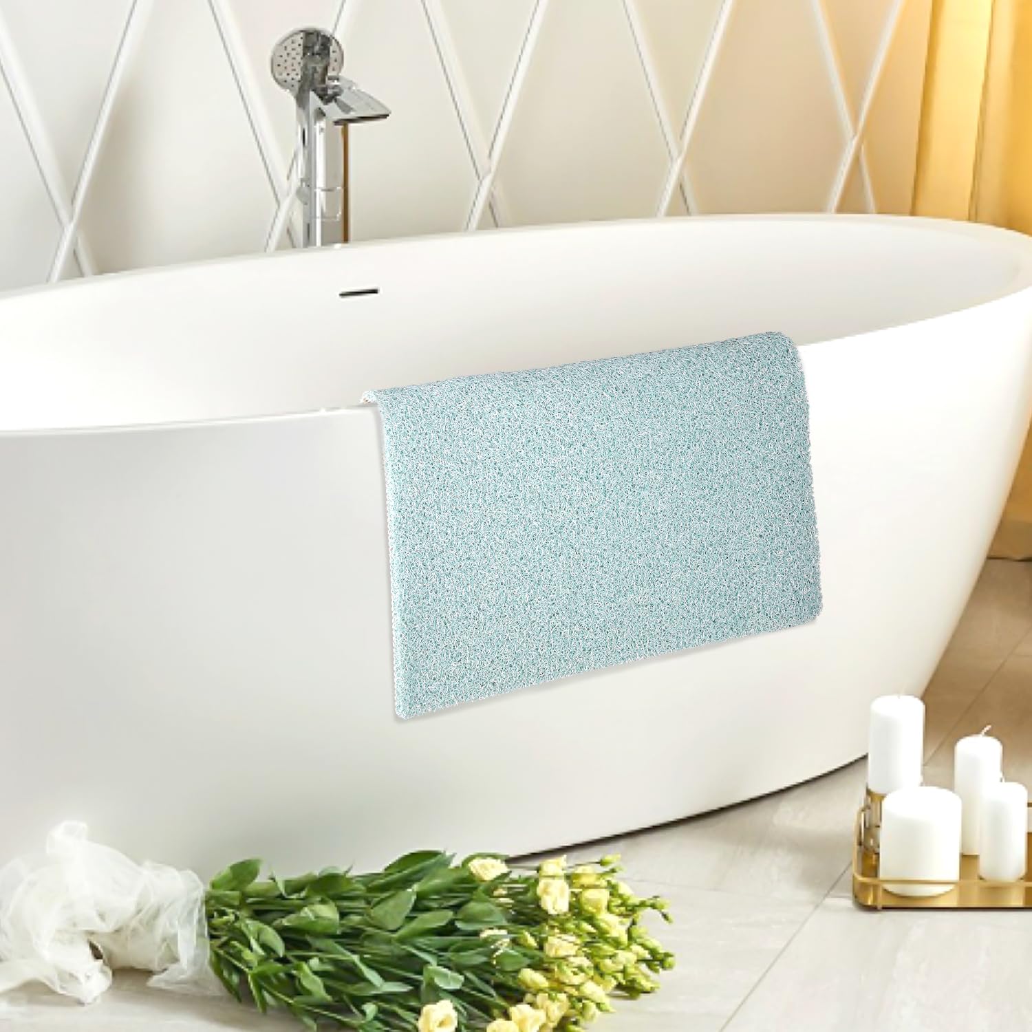 Tappeto Doccia Antiscivolo 6 Pezzi - PVC Con Fori Di Scarico, Cuciture Ad Incastro Per Bagno E Cucina - Foto 10