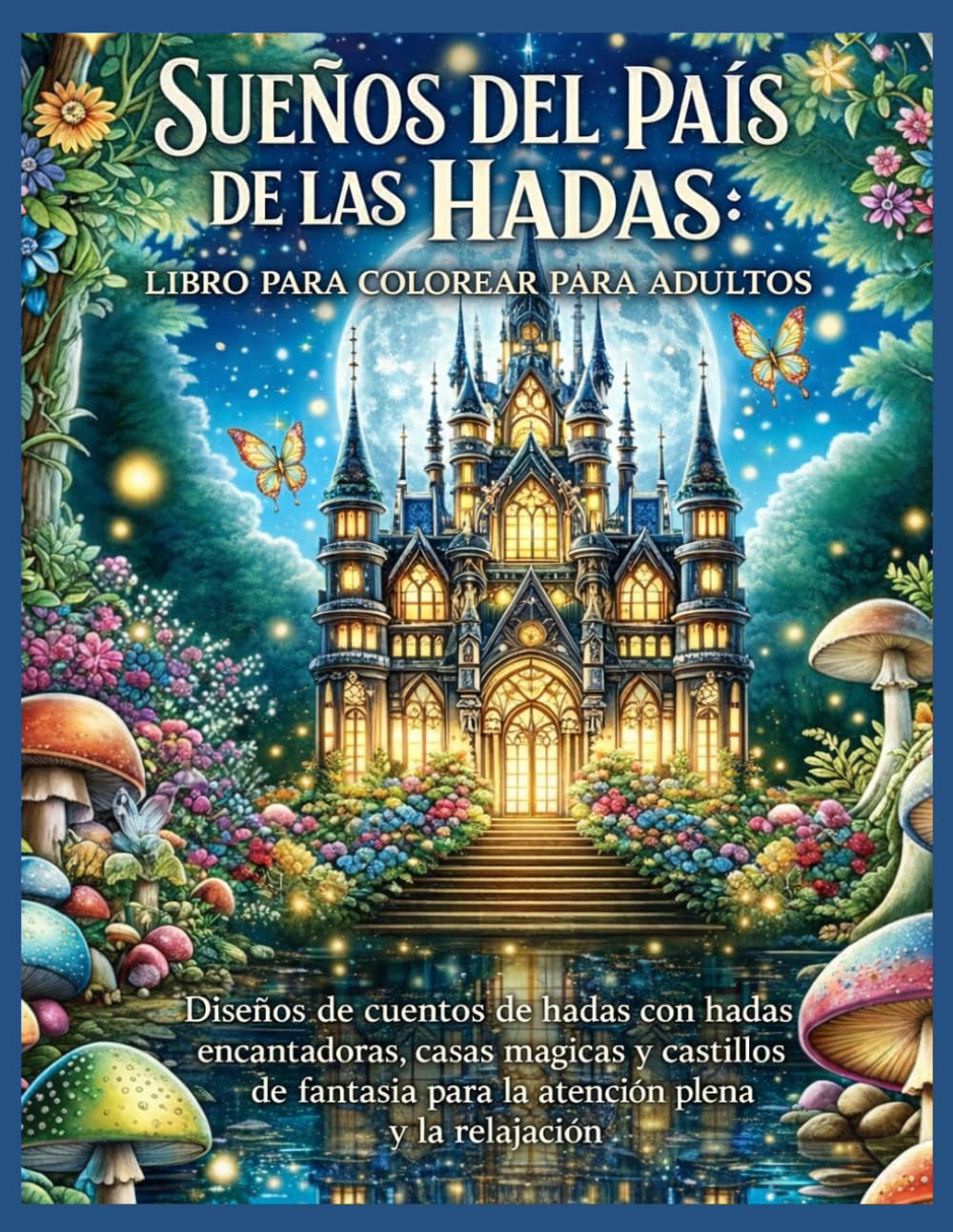 Sueños del País de las Hadas-Libro para Colorear para Adultos-Libro 1: Diseños de cuentos de hadas con hadas encantadoras,casas mágicas y castillos de fantasía para la atención plena y la relajación