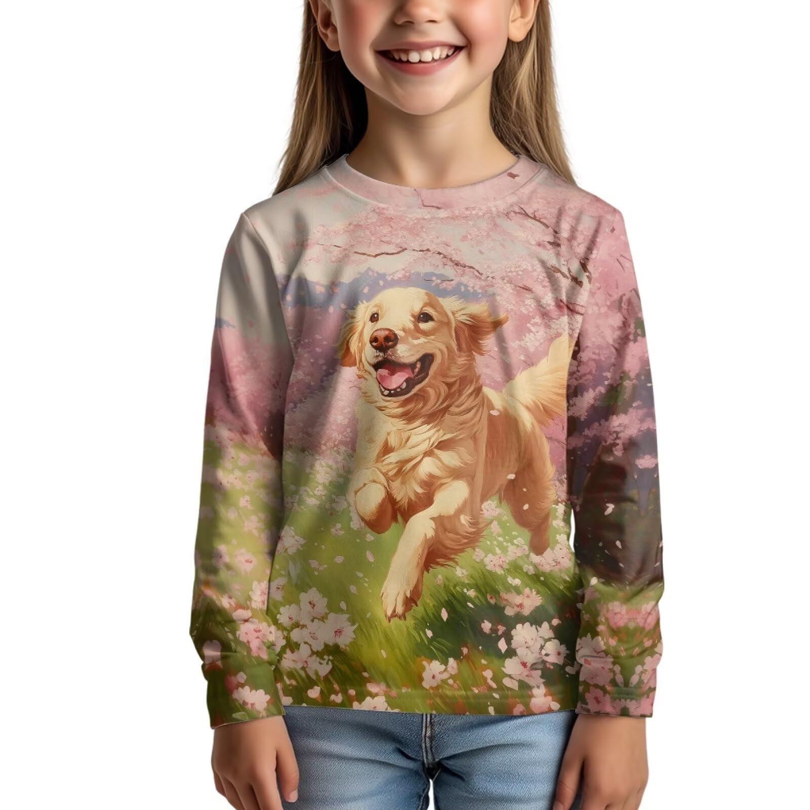 Uourmeti Girls Graphic Tees Long Sleeve T Shirts for Teens Casual Tshirts Junior Sportswear Fall Tops