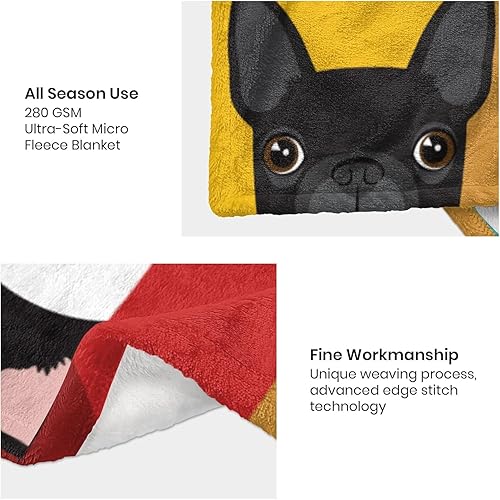 Miniatura 6 de Boston Terrier - Manta de bebé de 30 x 40 pulgadas, manta de franela súper suave para bebés y niños pequeños, adorable manta de cachorro para