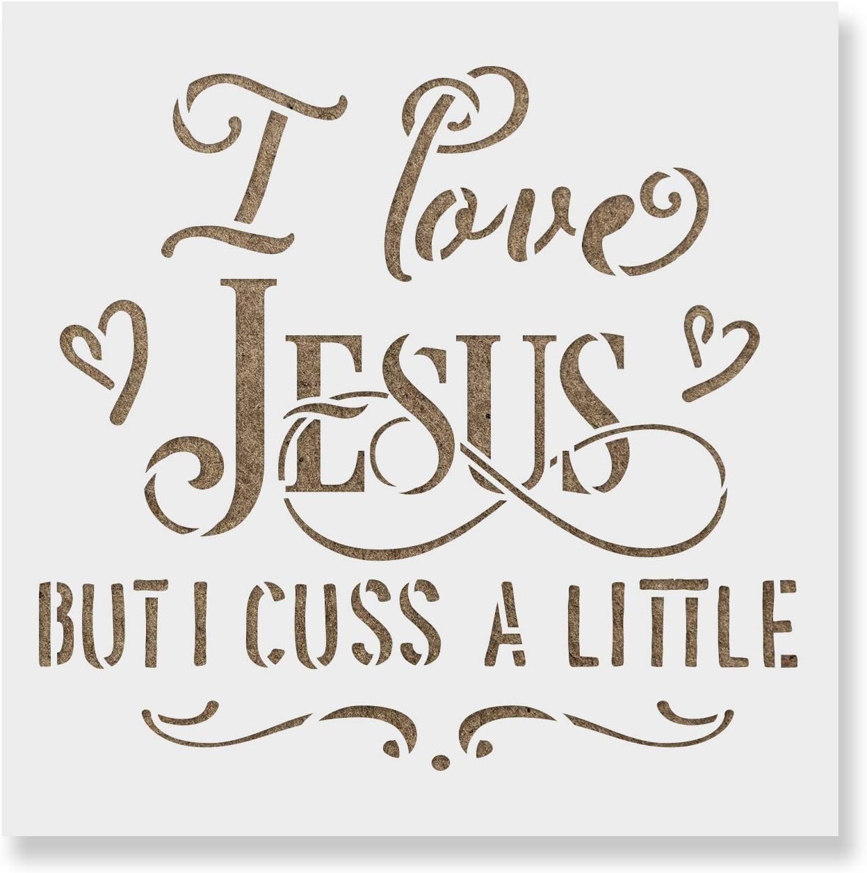 I Love Jesus Stencil - Durable for Designing Spiritual Themes and Icons, Christ Stencil