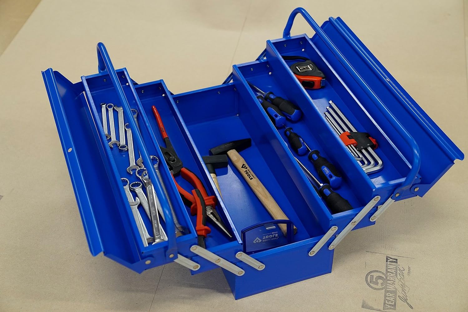 BRILLIANT TOOLS BT150800 Caja de herramientas metálica, plegable [Powered by KS TOOLS]