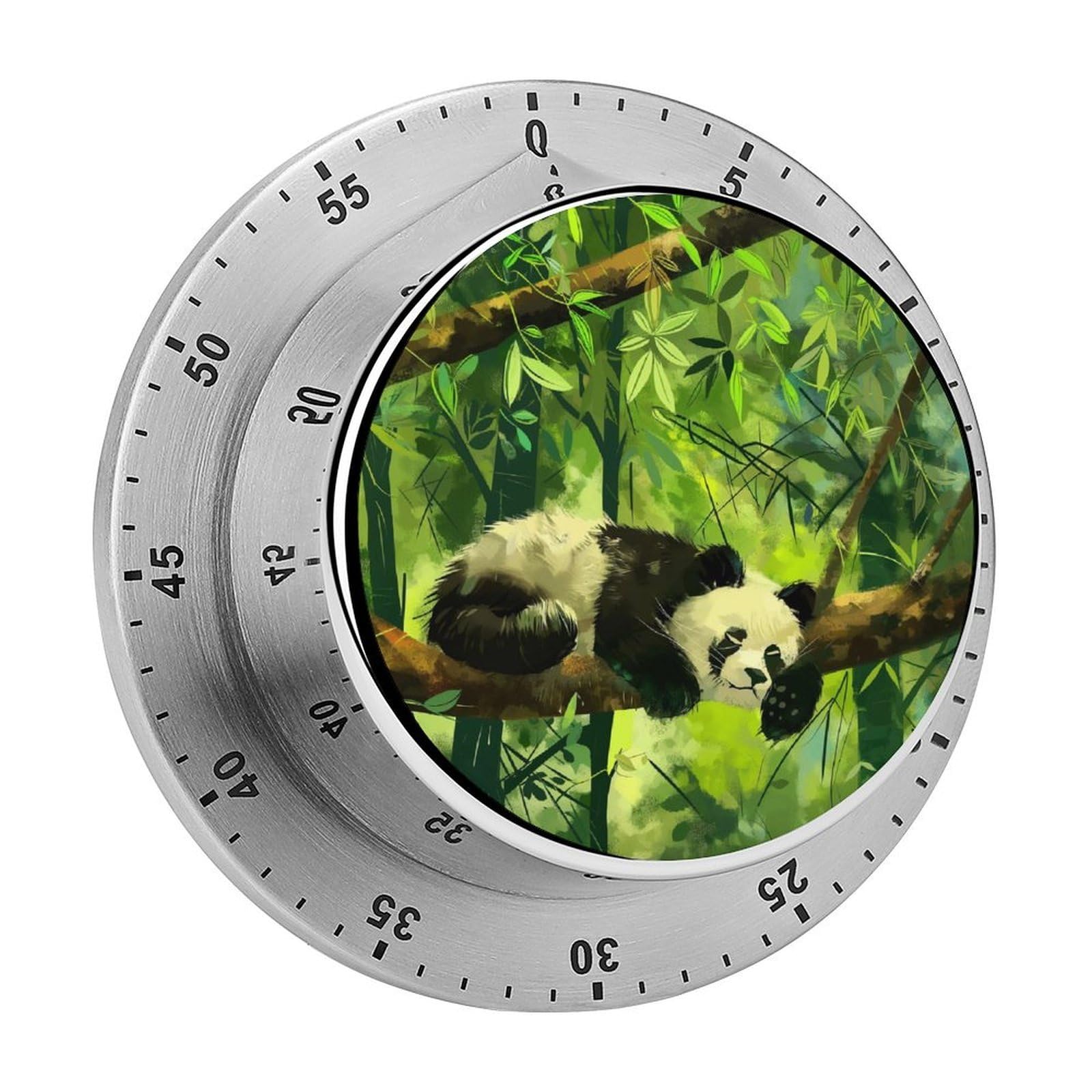 Panda Green Leaves Kitchen Timer Magnetic Countdown Countup Timer for Cooking Baking 8x8cm