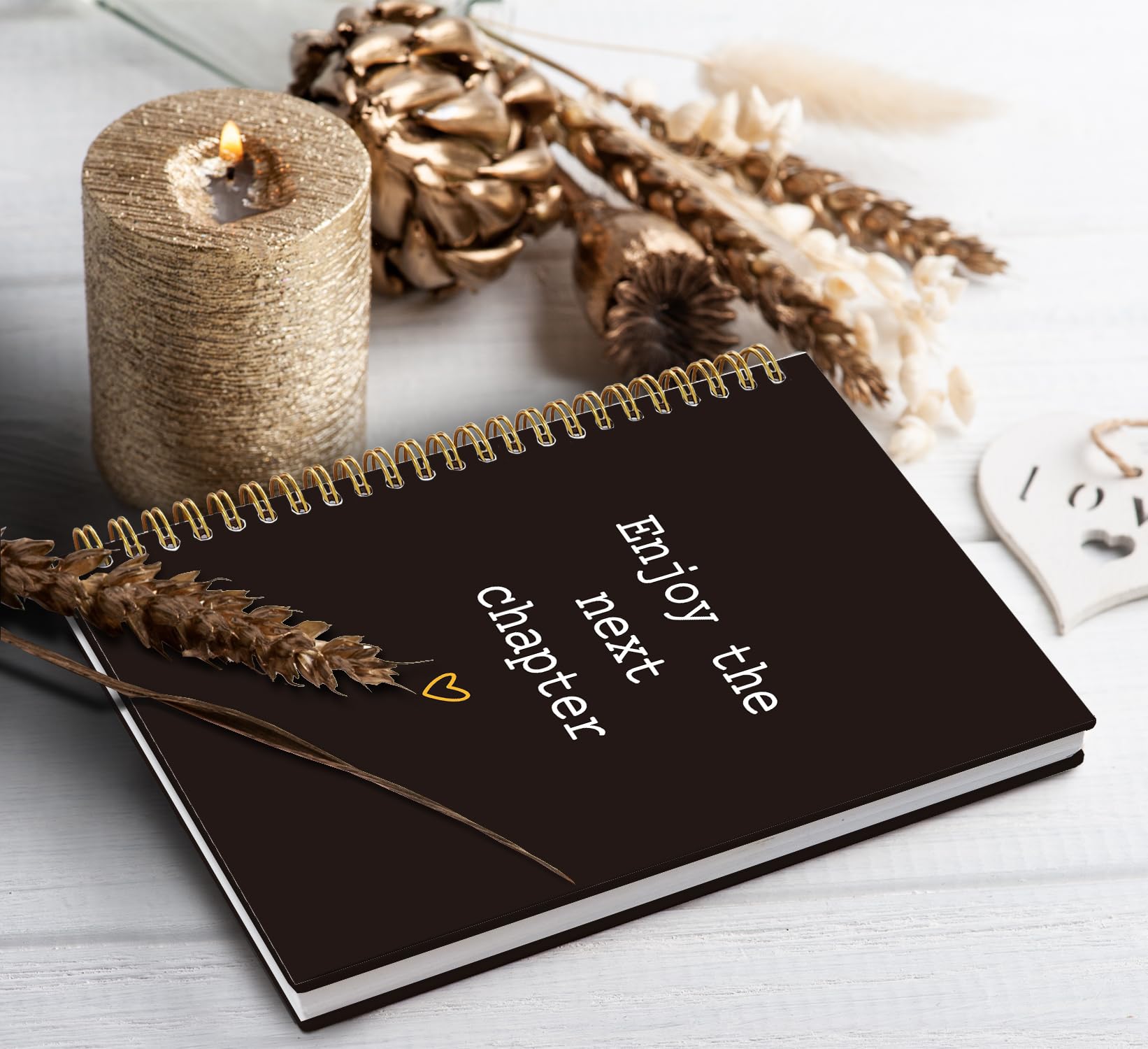 Regalo de jubilación para mujer, cuaderno con espiral Enjoy The Next Chapter, regalos de despedida para compañeros de trabajo, colegas, trabajadores de oficina, cuaderno de espiral de tapa dura