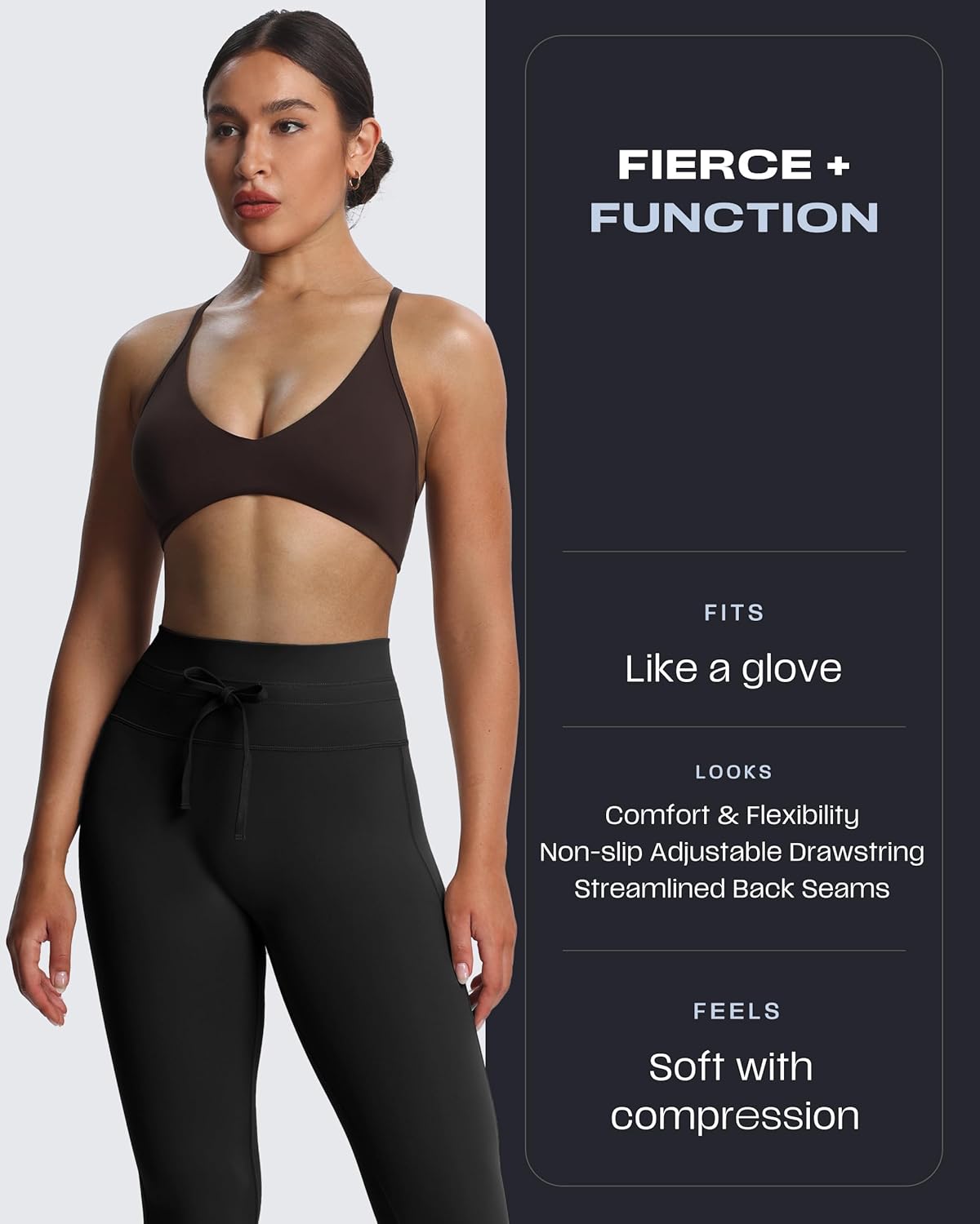 Aoxjox Workout Updated Mila Leggings for Women High Waisted Tummy Control Drawcord Yoga Pants 24.5"/26.5"/28.5" - Image 2