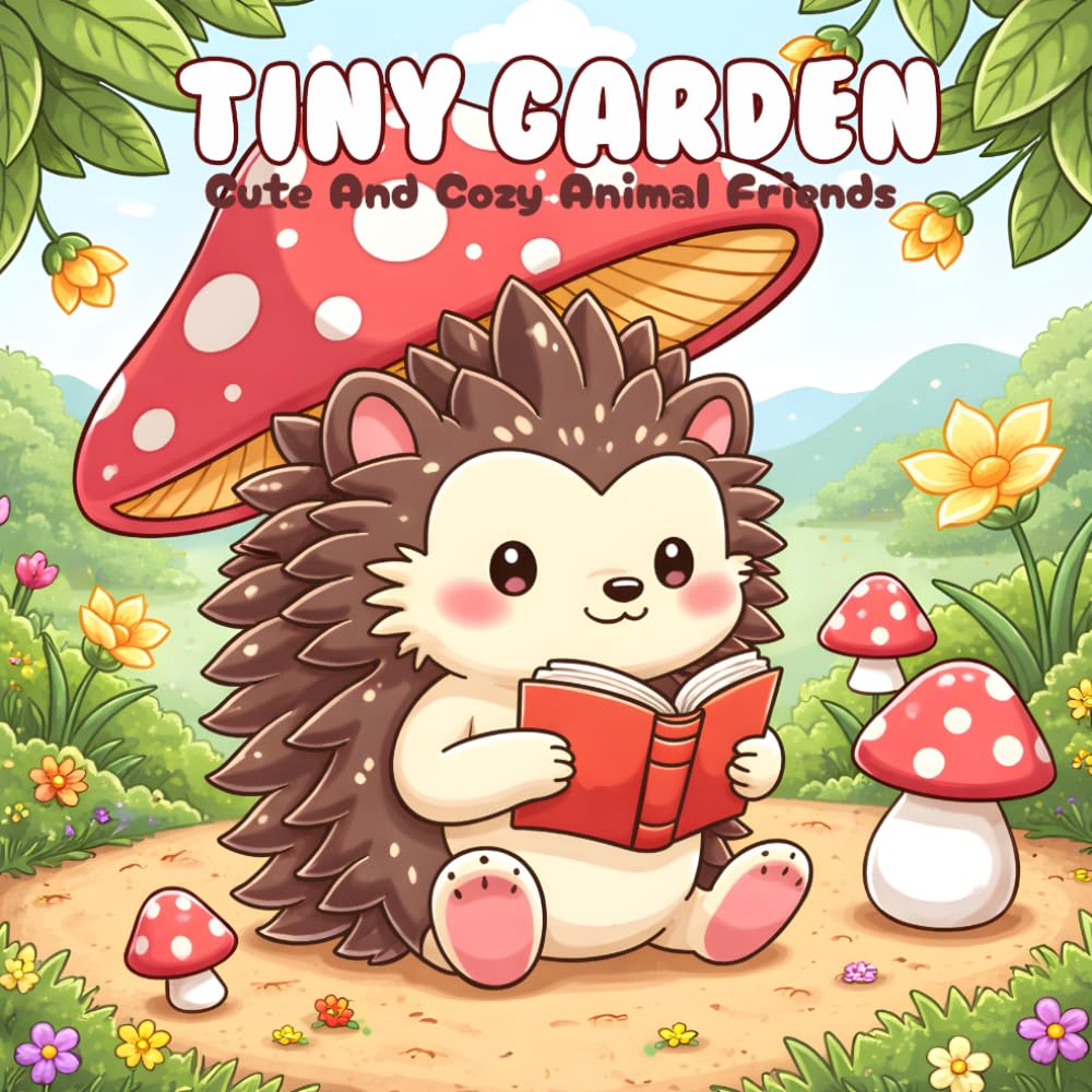 Tiny Gardens Coloring Book: Cozy Living Coloring Book Cute And Comfy Animal Friends For Adults Designs Bold and Easy with Cozy Scenes, and Relaxing Vibes, Coloring