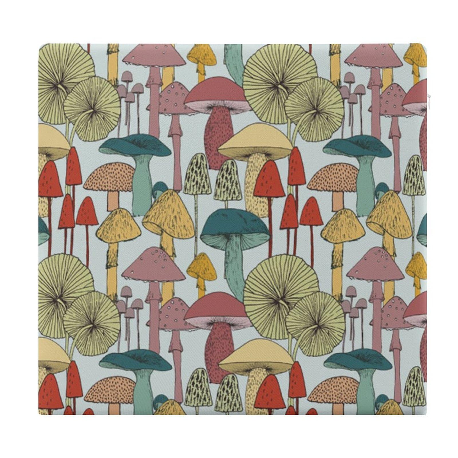 JZemdybill Chair Pad, Mushrooms Seat Pad, Square Chair Cushion for Yoga Living Room Balcony