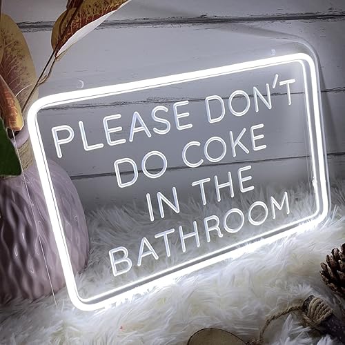 Miniatura 3 de Letrero de neón con texto en inglés «Please Dont Do Coke in The Bath» para decoración de pared, diseño de talla artística 3D, para interiores,