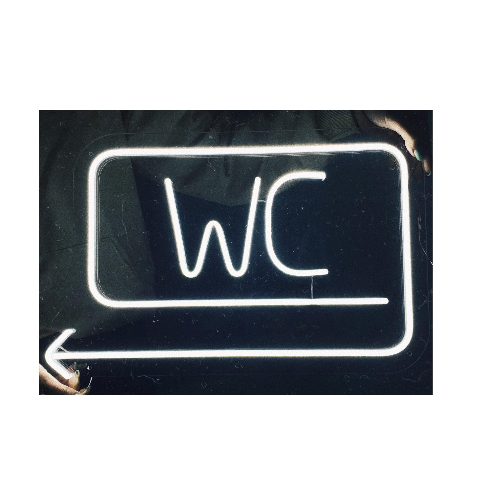 Toilet Sign WC Restroom Neon Sign Navigation Arrow Wall Decor For Business Shop Dimmable Brightness Bathroom Aesthetics Art(Color-3)