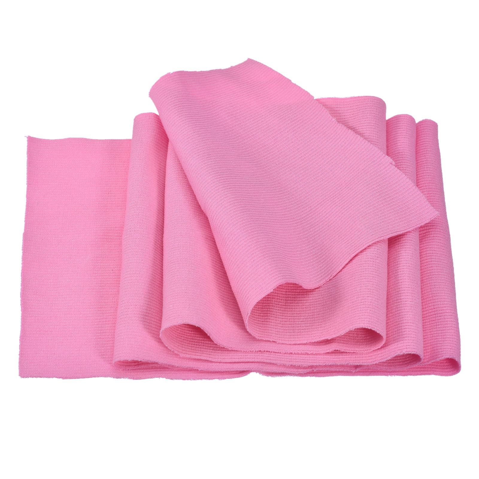 sourcing map 39" Elastic Cuffs Ribbed Trims Cotton Fabric Knit Rib Stretch Tape Cuff Sleeve Waistband for Sewing, 8" Wide Pink
