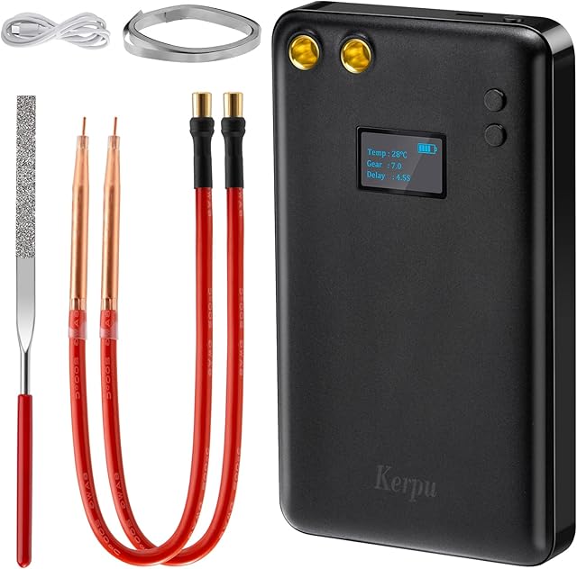 Upgraded Battery Mini Spot Welder with LCD Screen, Spot Welding Equipment Energy Storage 6500mAh DIY Rechargeable with Type-C Port, Nickel Strip & USB Cable